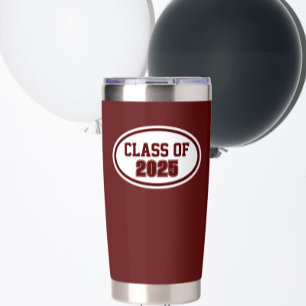 Maroon and White School Colours Class Year Insulated Tumbler