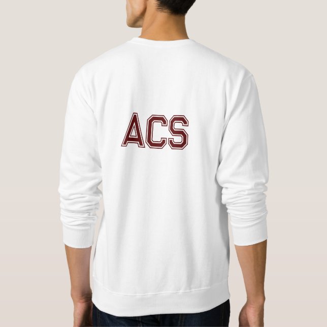 Maroon and White School Varsity Letters Sweatshirt (Back)