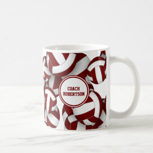 maroon and white volleyball team colours coach gif coffee mug