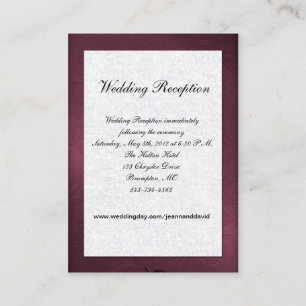 Maroon and White Wedding Enclosure Card
