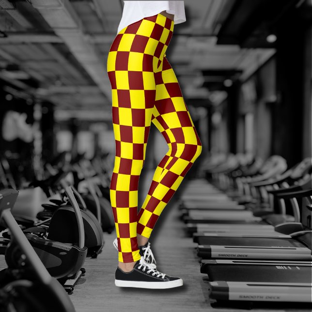 Maroon and Yellow Chequered Vintage Leggings (Creator Uploaded)