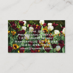 Maroon and Yellow Tulips Colourful Floral Business Card