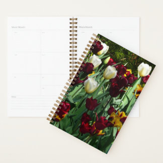 Maroon and Yellow Tulips Colourful Floral Planner