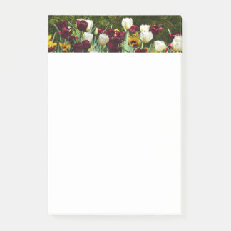 Maroon and Yellow Tulips Colourful Floral Post-it Notes