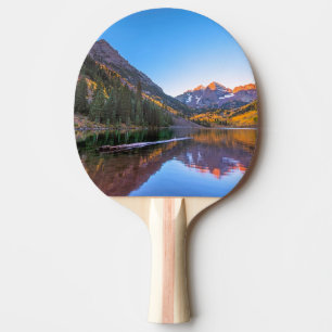 Maroon Bells Alpen Glow Ping Pong Paddle