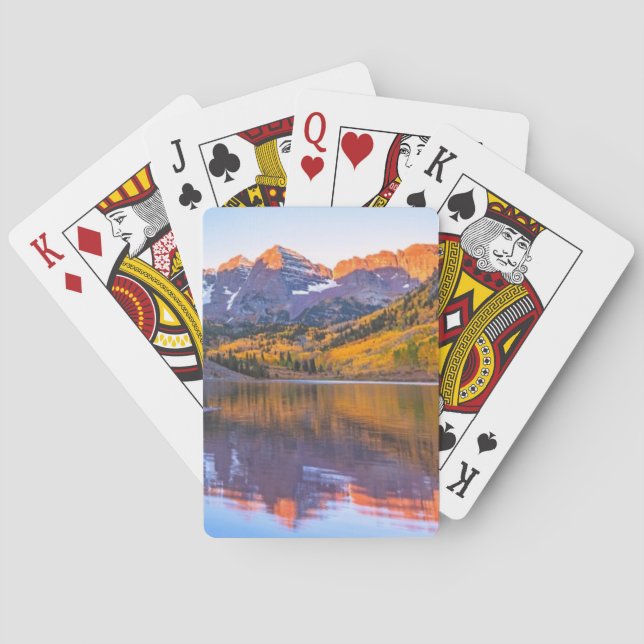 Maroon Bells Alpen Glow Playing Cards (Back)