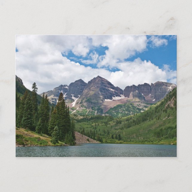 Maroon Bells and Maroon Lake Postcard (Front)