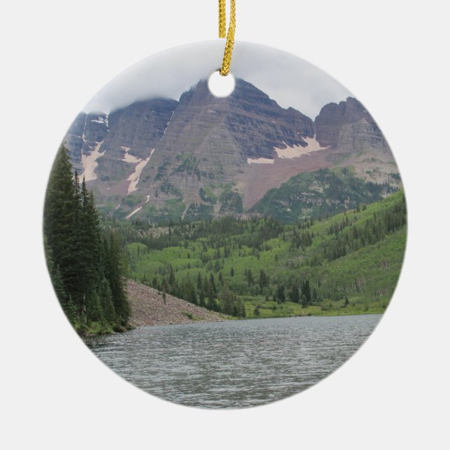 Maroon Bells Ceramic Tree Decoration (Front)