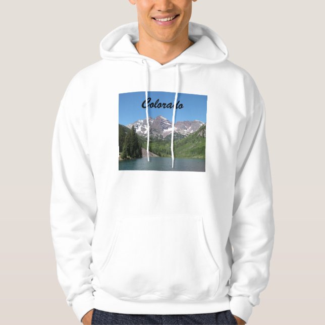 Maroon Bells Colorado Hooded Sweatshirt Hoody (Front)