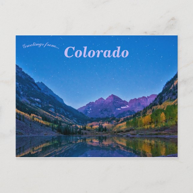 Maroon Bells Colorado Postcard (Front)