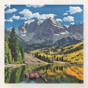 Maroon Bells Glass Coaster
