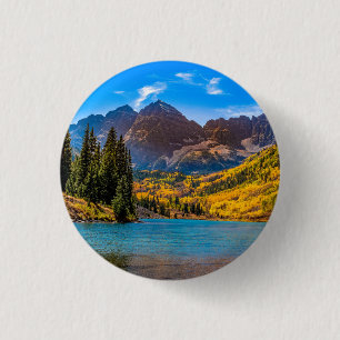 Maroon Bells in Aspen, Colorado 3 Cm Round Badge