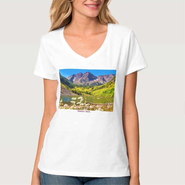 Maroon Bells in Aspen Colorado T-Shirt (Front)
