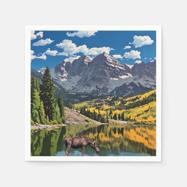 Maroon Bells Paper Napkin (Front)