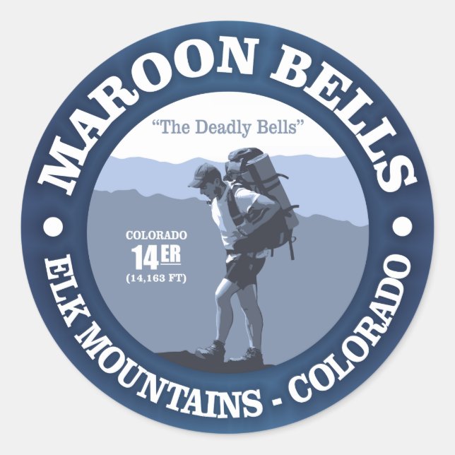 Maroon Bells (rd) Classic Round Sticker (Front)