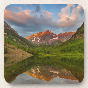 Maroon Bells Reflect Into Calm Maroon Lake 2 Coaster