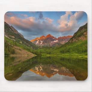 Maroon Bells Reflect Into Calm Maroon Lake 2 Mouse Pad