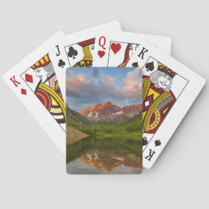 Maroon Bells Reflect Into Calm Maroon Lake 2 Playing Cards