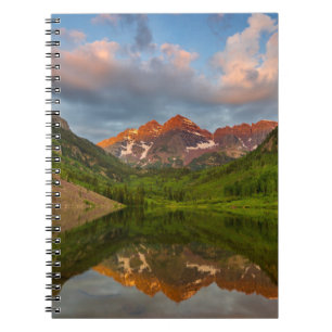 Maroon Bells Reflect Into Calm Maroon Lake 2 Spiral Notebook