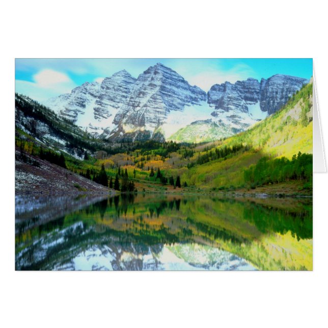 Maroon Bells reflecting in Maroon Lake (Front Horizontal)