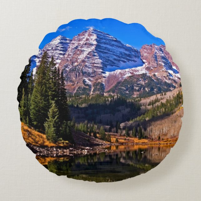 Maroon Bells Round Cushion (Front)
