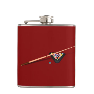 Maroon Billiard Table Hip Flask
