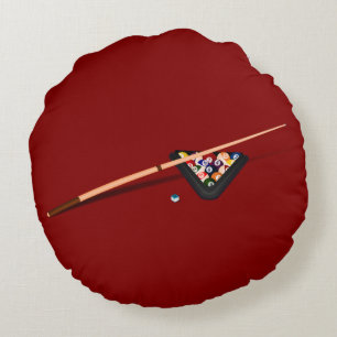 Maroon Billiard Table Round Cushion