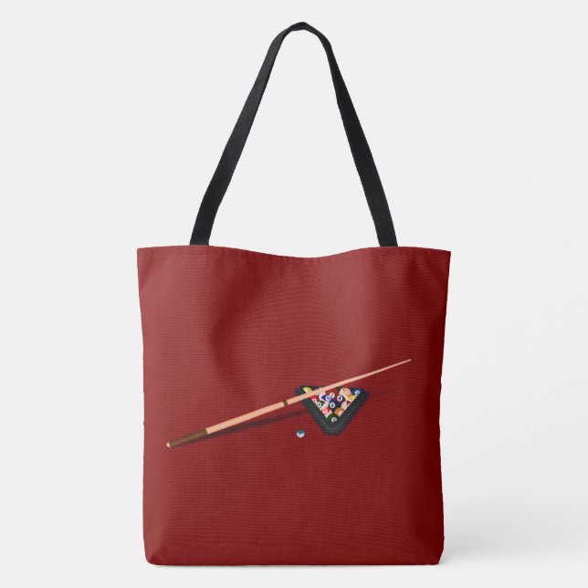 Maroon Billiard Table Tote Bag (Back)