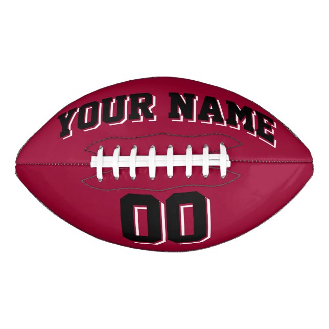 MAROON BLACK AND WHITE Custom Football (Front)