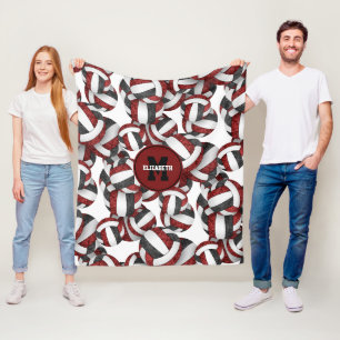 maroon black girls volleyball team colours fleece blanket