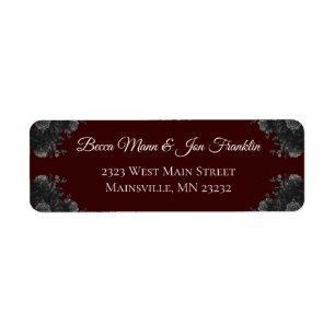 Maroon Black Grey Roses Gothic Wedding