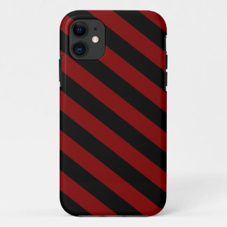 Maroon & Black Stripes iPhone 5 iPhone 11 Case