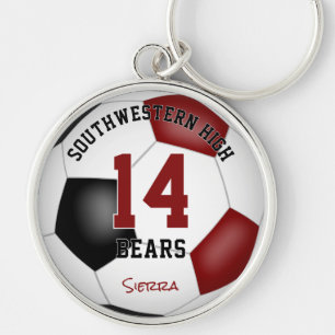 maroon black team colors soccer athlete gifts key ring
