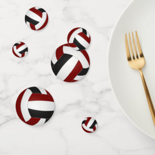 maroon black volleyball team colors sports party confetti