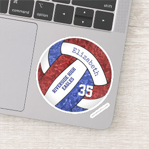 Maroon blue girly volleyball team colours