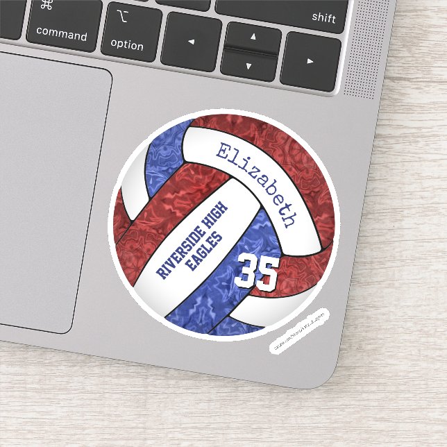 Maroon blue girly volleyball team colours (Detail)