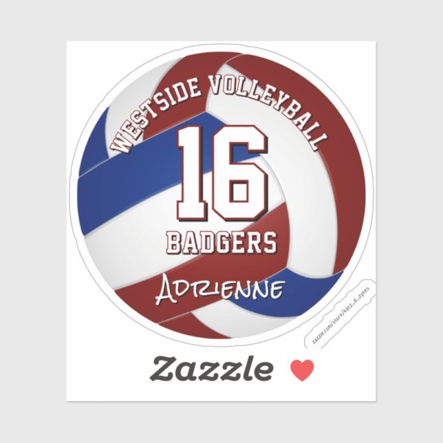maroon blue volleyball team colours kids team name (Sheet)