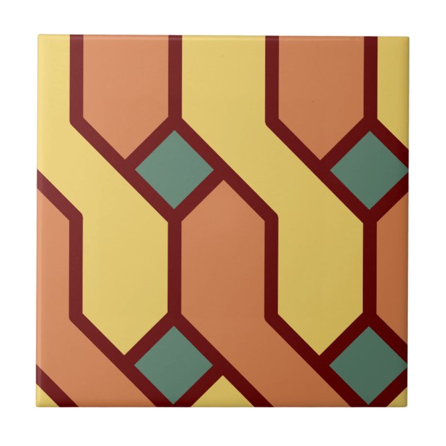 Maroon Borderline Abstract, Small(4.25" x 4.25") Tile (Front)
