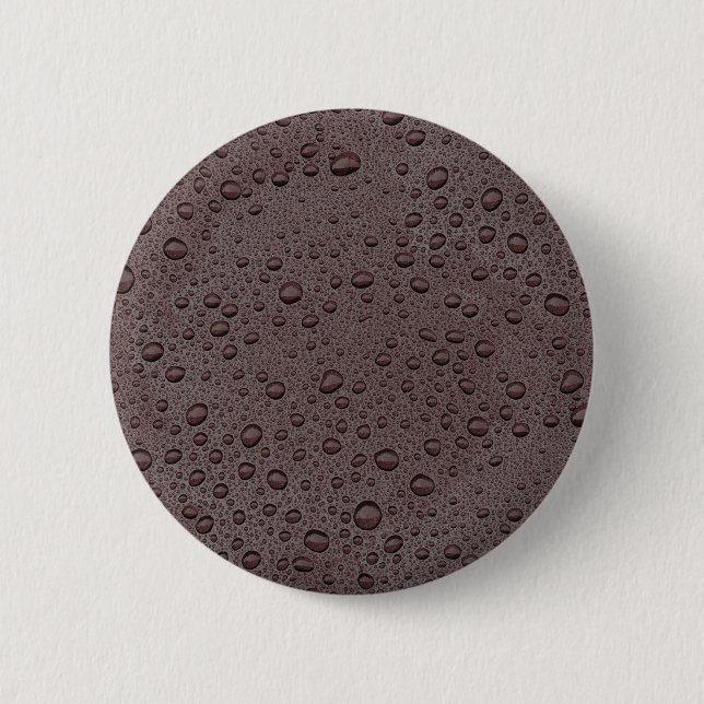 Maroon brown water droplets 6 cm round badge (Front)