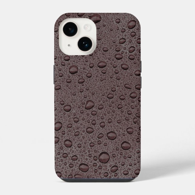 Maroon brown water droplets iPhone case (Back)