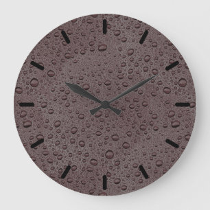 Maroon brown water droplets large clock