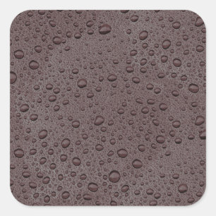 Maroon brown water droplets square sticker