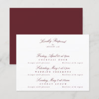 Maroon Burgundy Elegant Calligraphy multi-event