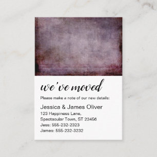 Maroon Burgundy Grunge We've Moved Handout Card