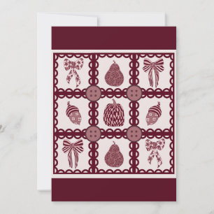 Maroon Burgundy Pink Pumpkin Bow Invitation