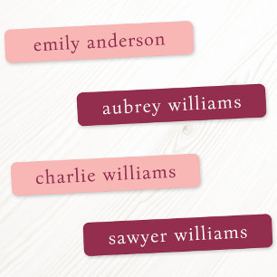 Maroon burgundy pink waterproof name