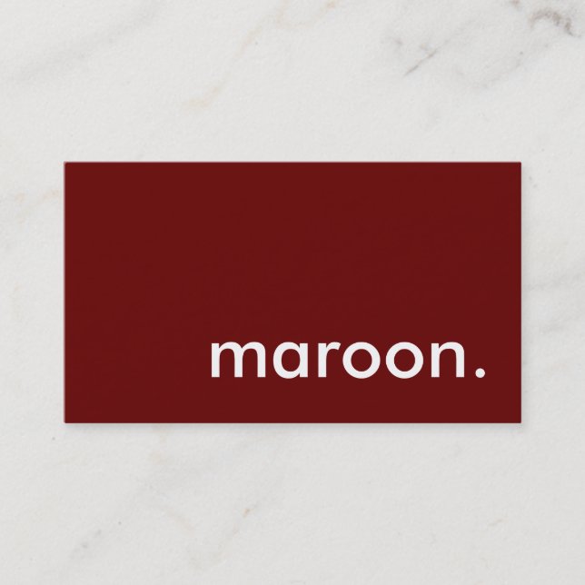 maroon. business card (Front)