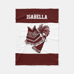 Maroon Cheerleader Fleece Blanket