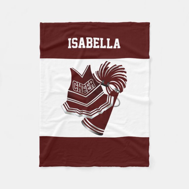 Maroon Cheerleader Fleece Blanket (Front)