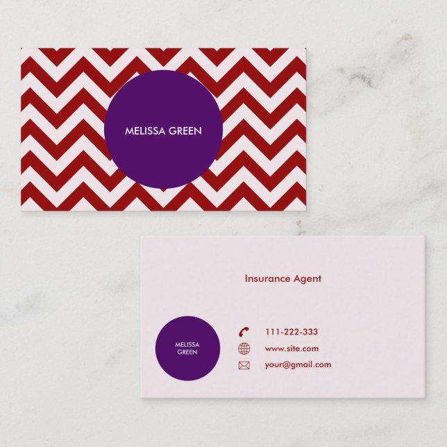 Maroon Circle Business Card (Front/Back)